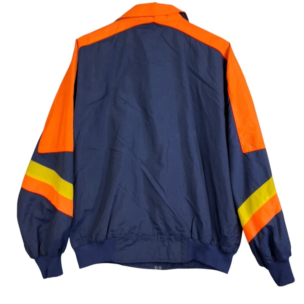 Eagle‎ Ridge Tide Racing Team Jacket Men's Size L Blue Orange Full Zip Mock neck